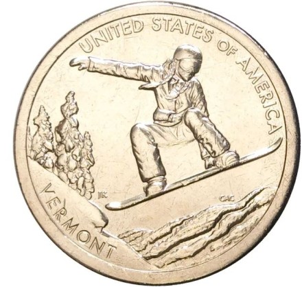 США 1 доллар 2022 Сноубординг (Вермонт) P 