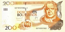 Боливия 200 боливиано 1986  Древние индейские скульптуры в Тиуанако  UNC  серия I  