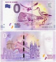 0 евро 2017 Бэ де Сом  UNC / памятная купюра         