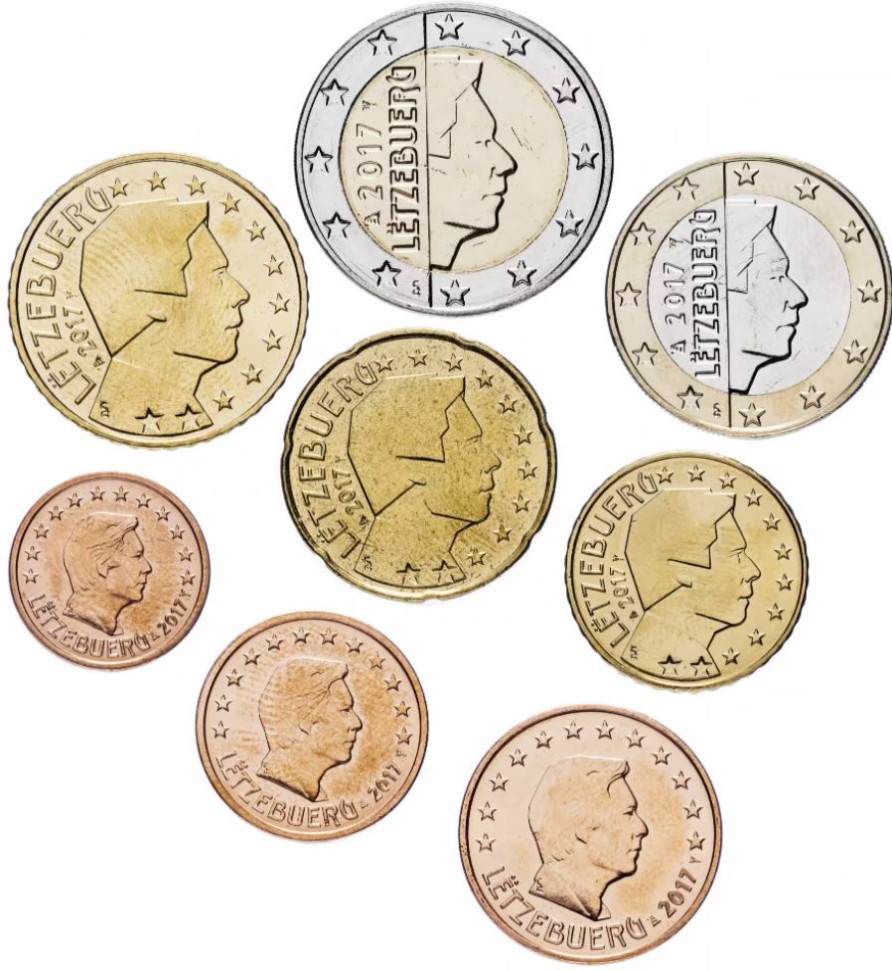 Люксембург  Набор  из 8 евро-монет 2017 г   