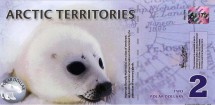 Арктические территории 2 доллара 2010 Гренландский тюлень UNC