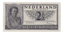 Нидерланды 2,5 гульдена 1949  Королева Юлиана  UNC   редкая!!
