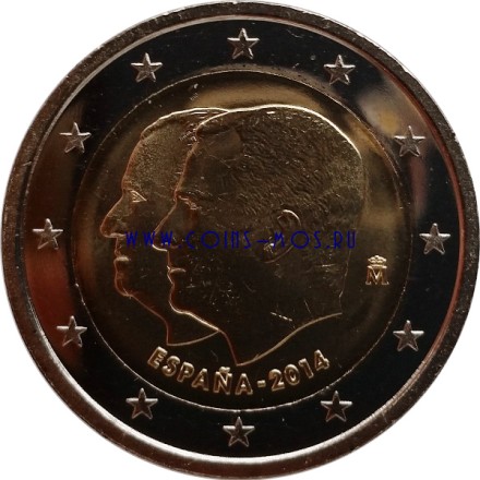 Испания 2 евро 2014 г  Провозглашение королём Филипа VI