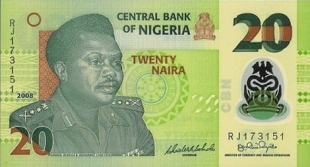 Нигерия 20 найра 2009 г «Известная Нигерийская женщина-гончар Лада Кхвали» UNC пластиковая банкнота