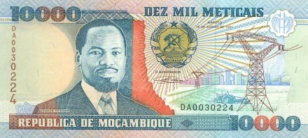 Мозамбик  10000 метикал 1991 г «Полевые работы» UNC  