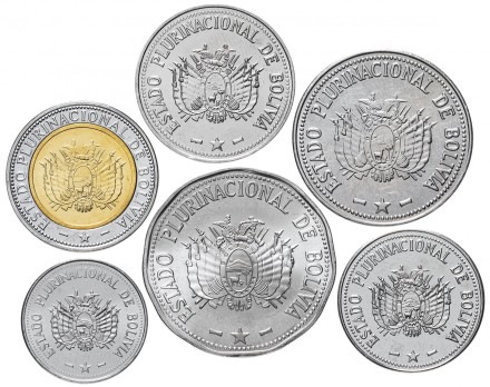 Боливия  Набор из 6 монет 2012-2017 гг