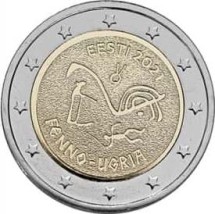 Эстония 2 евро 2021 г. Финно-угорские народы