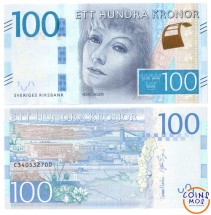 Швеция 100 крон 2016 г  Шведская актриса Грета Гарбо  UNC  