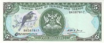 Тринидад и Тобаго 5 долларов 1985 Синий-коронованный мотмот   UNC тип: 1