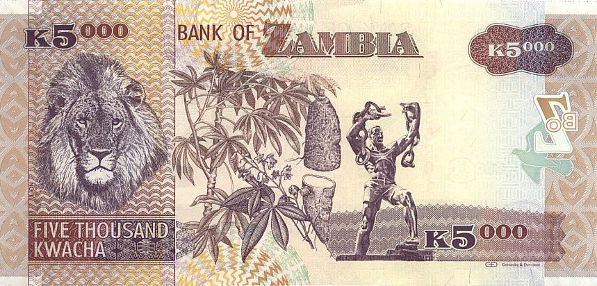Замбия 5000 квача 2011 г ЛЕВ UNC