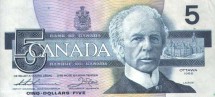 Канада 5 долларов 1986 г «Премьер-министр сэр Уилфрид Лорье»   UNC  