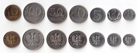 Польша Годовой набор из 7 монет 1989-1990 г. 