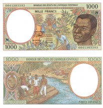 Экваториальная Гвинея  1000 франков 2000 г  «Сплавщики леса»  UNC  (N)