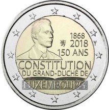 Люксембург 2 евро 2018 г. «150 лет Конституции Люксембурга»  