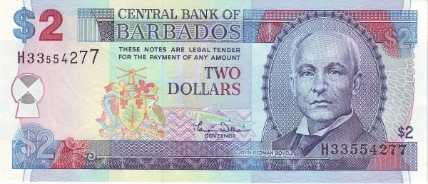 Барбадос 2 доллара 2000-06 г  Площадь национальных героев в Бриджтауне    UNC 