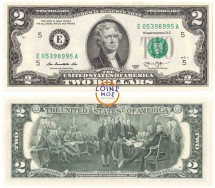 США  2 доллара  2013 г. UNC  E- Ричмонд