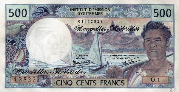 Французские Тихоокеанские Территории(Новые Гибриды) 500 франков 1970-1980 г.  UNC  Редкая!