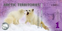 Арктические территории 1 доллар 2012 Песцы  UNC 