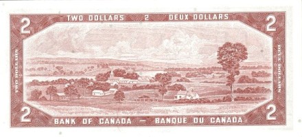 Канада 2 доллара 1954 г. Долина в Квебеке UNC Подписи тип # 1