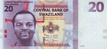 Свазиленд 20 лилангени 2010 г Портрет короля Мсвати III UNC 