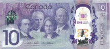 Канада 10 долларов 2017 / 150-летие Канады  UNC   Пластиковая  Юбилейная!