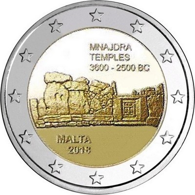 Мальта 2 евро 2018 г. «Доисторическая Мальта - храм Мнайдра»