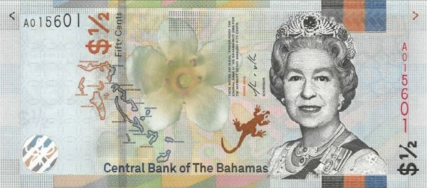 Багамские острова 1/2 доллара 2019 / Елизавета II / Сестра Сара. Рынок в Нассау UNC