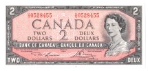 Канада 2 доллара 1954 г. Долина в Квебеке  UNC   Подписи тип # 2
