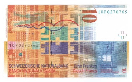 Швейцария 10 франков 2010 / Ле Корбюзье  UNC     