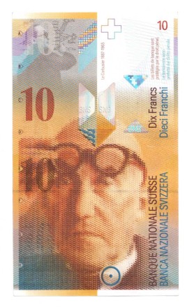 Швейцария 10 франков 2010 / Ле Корбюзье  UNC     
