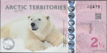 Арктические территории 2,5 доллара 2013 Белый медведь UNC   