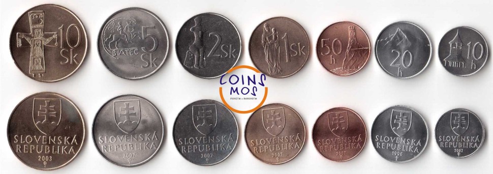 Словения Набор из 7 монет 1996 - 2003 г.