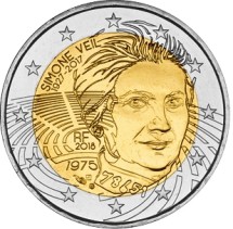Франция 2 евро 2018 г. Симона Вейль