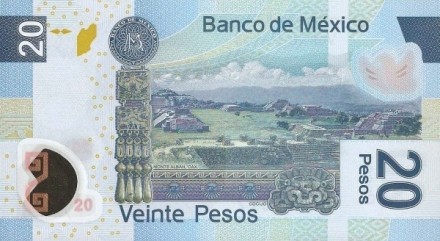 Мексика 20 песо 2012 г Портрет Бенито Хуареса UNC Пластиковая