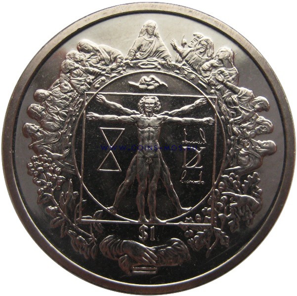 Сьерра-Леоне 1 доллар 2006 г Леонардо да Винчи «Витрувианский человек»