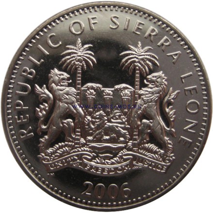 Сьерра-Леоне 1 доллар 2006 г Леонардо да Винчи «Витрувианский человек»