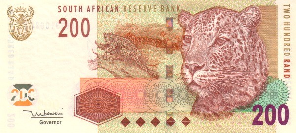 Южная Африка 200 рандов 2005 г ЛЕОПАРД UNC