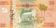 Острова Кука 20 долларов 1992  Острова Нгапутору и Мангаиа UNC / коллекционная купюра 