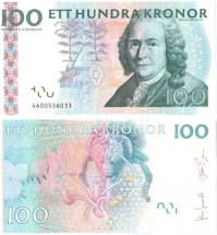 Швеция 100 крон 2014 Врач Карл Линней UNC