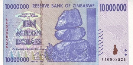 Зимбабве 10.000.000 долларов 2008 UNC