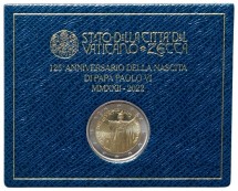 Ватикан 2 евро 2022 г. / 125 лет со дня рождения папы римского Павла VI / В буклете            