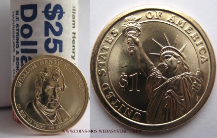 США Уильям Генри Гаррисон  1 доллар 2009 г.