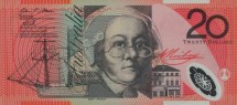 Австралия 20 долларов 2013 г «Мэри Рейби и ее шхуна Меркурий»   UNC пластик    