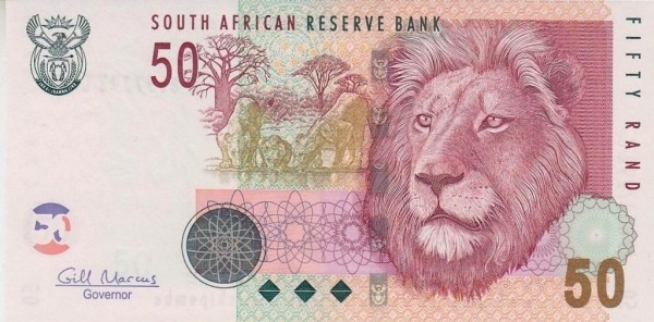 Южная Африка  50 рандов 2005-2010 г «Львы на водопое» UNC    
