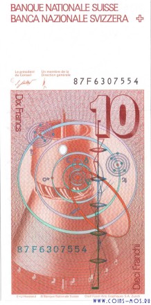 Швейцария 10 франков 1987 г «математик Леонард Эйлер» UNC