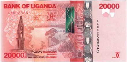 Уганда 20000 шиллингов 2010 г Буйволы  UNC 