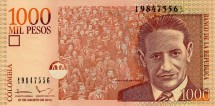 Колумбия 1000 песо 2014 Хорхе Гайтан UNC / коллекционная купюра