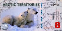 Арктические территории 8 долларов 2011 г. /Полярный медведь/ UNC    
