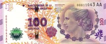 Аргентина 100 песо 2016 г «60 лет со дня смерти Эвы Дуарте де Перон»  UNC   серия AA!!