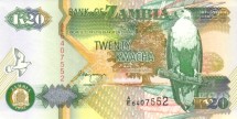 Замбия 20 квача 1992 г  Африканский рыбный орел   UNC 